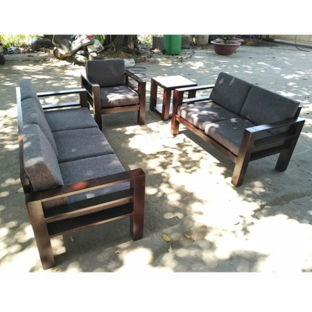 ChunKy Walnut : Ghế Sofa Đôi Gỗ Sồi Kèm Nệm